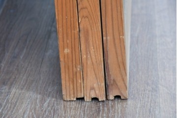 ヴィンテージ建具　昭和中期　透かし彫刻が目を引く夏戸3枚セット　(R-087453)