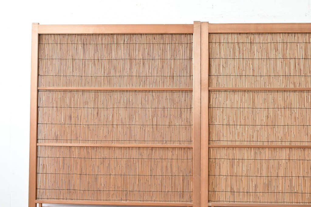 ヴィンテージ建具　昭和中期　透かし彫刻が目を引く夏戸3枚セット　(R-087454)