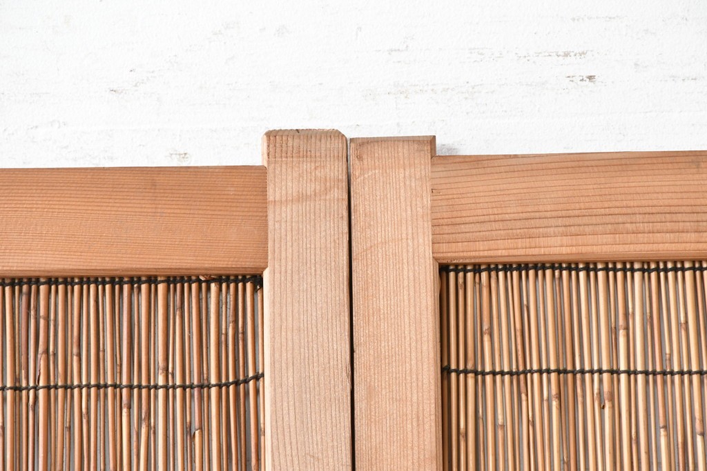 ヴィンテージ建具　昭和中期　透かし彫刻が目を引く夏戸3枚セット　(R-087454)