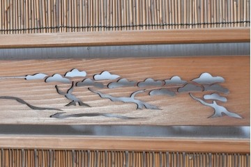 ヴィンテージ建具　昭和中期　透かし彫刻が目を引く夏戸3枚セット　(R-087454)