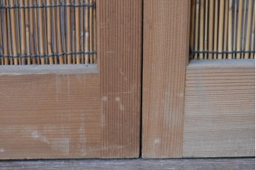 ヴィンテージ建具　昭和中期　透かし彫刻が目を引く夏戸3枚セット　(R-087454)