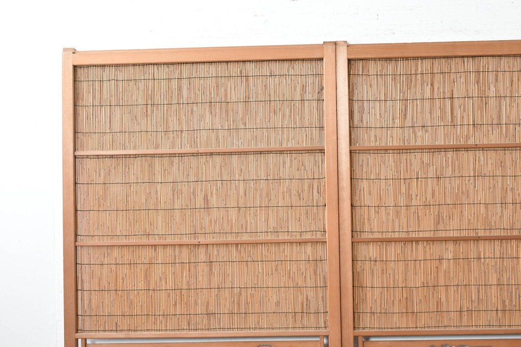 ヴィンテージ建具　昭和中期　透かし彫刻が目を引く夏戸3枚セット　(R-087454)