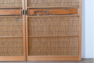 ヴィンテージ建具　昭和中期　透かし彫刻が目を引く夏戸3枚セット　(R-087454)