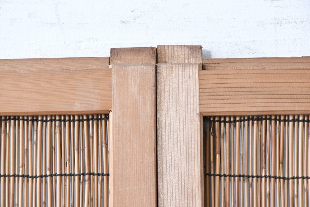 ヴィンテージ建具　昭和中期　透かし彫刻が目を引く夏戸3枚セット　(R-087454)