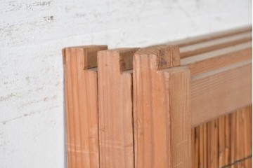 ヴィンテージ建具　昭和中期　透かし彫刻が目を引く夏戸3枚セット　(R-087454)