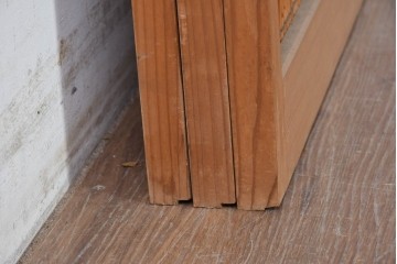 ヴィンテージ建具　昭和中期　透かし彫刻が目を引く夏戸3枚セット　(R-087454)