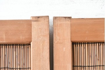 ヴィンテージ建具　昭和中期　透かし彫刻が目を引く夏戸4枚セット　(R-087455)