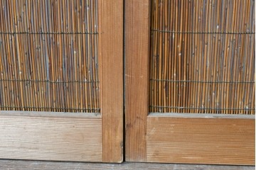 ヴィンテージ建具　昭和中期　透かし彫刻が目を引く夏戸4枚セット　(R-087455)