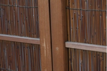 ヴィンテージ建具　昭和中期　透かし彫刻が目を引く夏戸4枚セット　(R-087455)