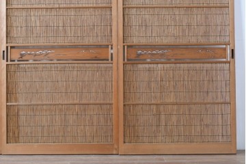 ヴィンテージ建具　昭和中期　透かし彫刻が目を引く夏戸4枚セット　(R-087455)