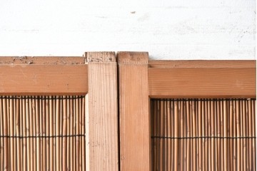 ヴィンテージ建具　昭和中期　透かし彫刻が目を引く夏戸4枚セット　(R-087455)