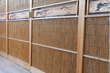 ヴィンテージ建具　昭和中期　透かし彫刻が目を引く夏戸4枚セット　(R-087455)