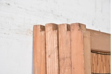 ヴィンテージ建具　昭和中期　透かし彫刻が目を引く夏戸4枚セット　(R-087455)