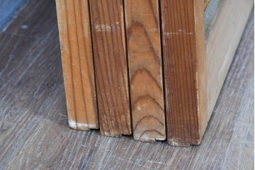 ヴィンテージ建具　昭和中期　透かし彫刻が目を引く夏戸4枚セット　(R-087455)