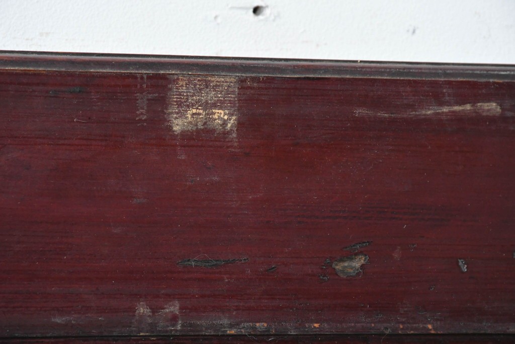 アンティーク建具　明治から大正期　深みのある色合いの小さな狐格子くぐり戸1枚　(R-087456)