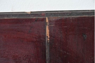 アンティーク建具　明治から大正期　深みのある色合いの小さな狐格子くぐり戸1枚　(R-087456)