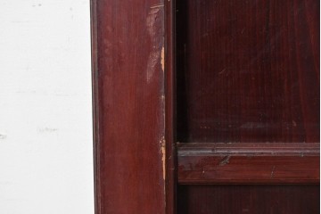 アンティーク建具　明治から大正期　深みのある色合いの小さな狐格子くぐり戸1枚　(R-087456)