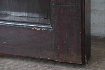 アンティーク建具　明治から大正期　深みのある色合いの小さな狐格子くぐり戸1枚　(R-087456)