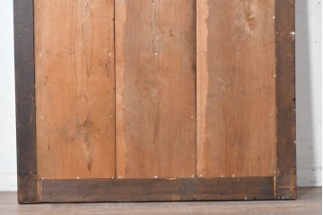 アンティーク建具　明治から大正期　深みのある色合いの小さな狐格子くぐり戸1枚　(R-087456)