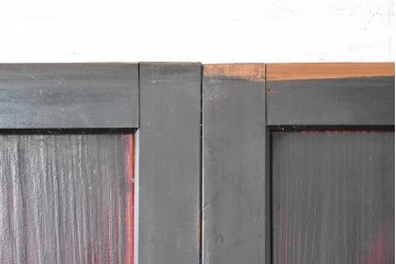 アンティーク建具　明治から大正期　すすけた風合いが魅力の格子帯戸4枚セット　(R-087457)