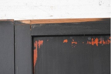 アンティーク建具　明治から大正期　すすけた風合いが魅力の格子帯戸4枚セット　(R-087457)