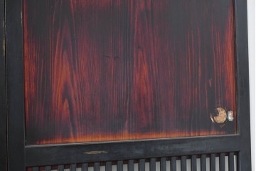 アンティーク建具　明治から大正期　すすけた風合いが魅力の格子帯戸4枚セット　(R-087457)