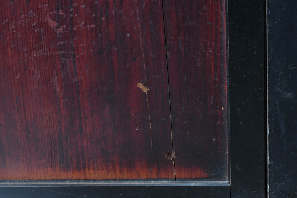 アンティーク建具　明治から大正期　すすけた風合いが魅力の格子帯戸4枚セット　(R-087457)