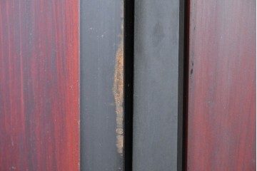 アンティーク建具　明治から大正期　すすけた風合いが魅力の格子帯戸4枚セット　(R-087457)