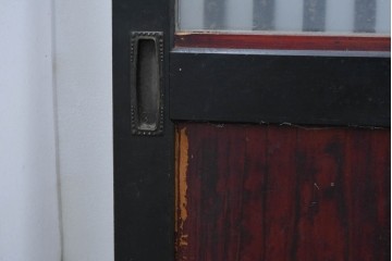 アンティーク建具　明治から大正期　すすけた風合いが魅力の格子帯戸4枚セット　(R-087457)