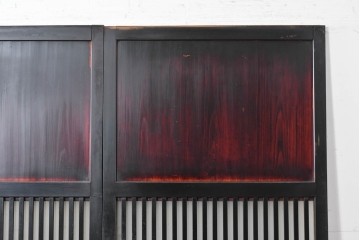 アンティーク建具　明治から大正期　すすけた風合いが魅力の格子帯戸3枚セット　(R-087458)