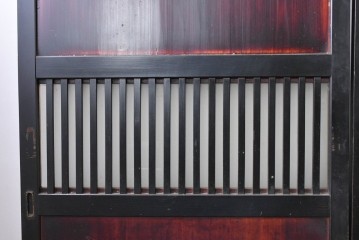 アンティーク建具　明治から大正期　すすけた風合いが魅力の格子帯戸3枚セット　(R-087458)