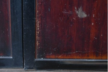 アンティーク建具　明治から大正期　すすけた風合いが魅力の格子帯戸3枚セット　(R-087458)