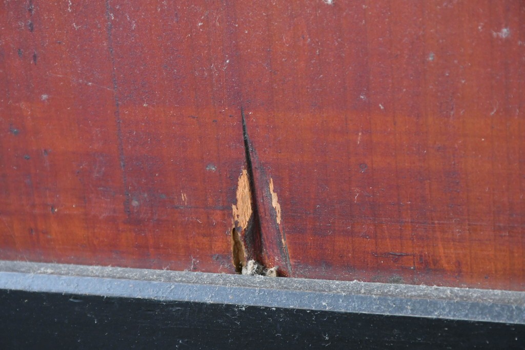 アンティーク建具　明治から大正期　すすけた風合いが魅力の格子帯戸3枚セット　(R-087458)