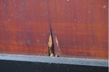 アンティーク建具　明治から大正期　すすけた風合いが魅力の格子帯戸3枚セット　(R-087458)