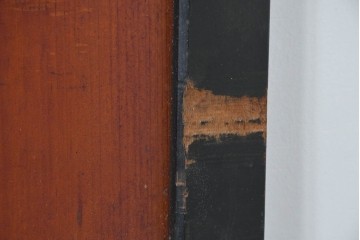 アンティーク建具　明治期　味わい深い木肌と黒框のコントラストが印象的な板戸4枚セット　(R-087459)