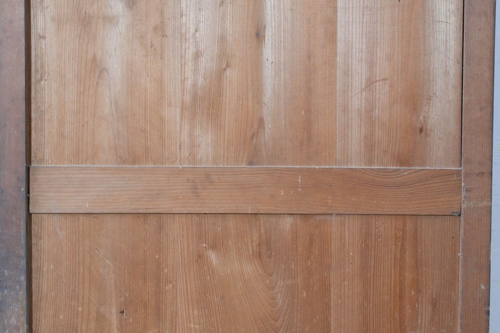 アンティーク建具　明治期　黒い框に板戸面が映える板戸2枚セット　(R-087460)