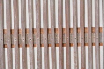 アンティーク建具　昭和初期　裏障子付き　すっきりとした細身の桟が美しい幅狭格子戸4枚セット　(R-087461)