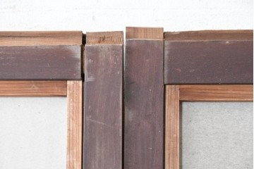 アンティーク建具　昭和初期　裏障子付き　すっきりとした細身の桟が美しい幅狭格子戸4枚セット　(R-087461)