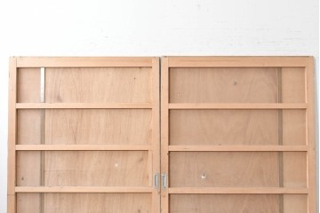 ヴィンテージ建具　昭和後期　インダストリアルな空間づくりにおすすめのブリキ板引き戸2枚セット　(R-087462)