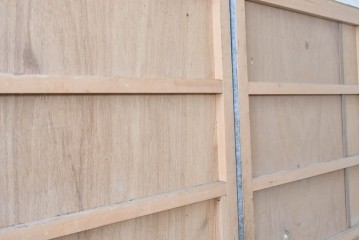 ヴィンテージ建具　昭和後期　インダストリアルな空間づくりにおすすめのブリキ板引き戸2枚セット　(R-087462)