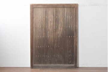 アンティーク建具　大正から昭和初期　杉材　木味の良さが引き立つ蔵戸1枚　(R-087463)