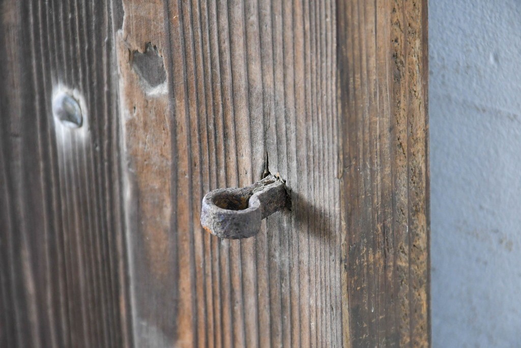 アンティーク建具　大正から昭和初期　杉材　木味の良さが引き立つ蔵戸1枚　(R-087463)