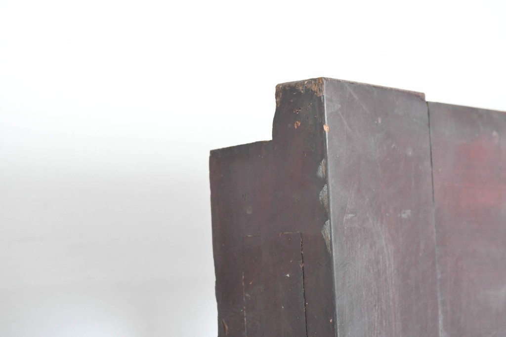 アンティーク建具　明治から大正期　狐格子が目を引く蔵戸1枚　(R-087466)