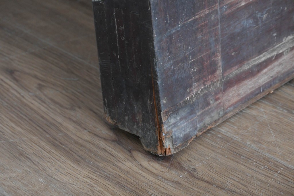 アンティーク建具　明治から大正期　狐格子が目を引く蔵戸1枚　(R-087466)