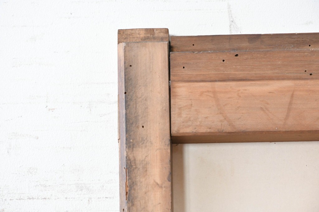 アンティーク建具　明治から大正期　素朴な格子が味わい深い障子蔵戸1枚　(R-087467)