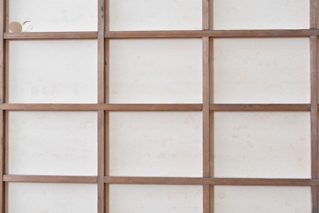 アンティーク建具　明治から大正期　素朴な格子が味わい深い障子蔵戸1枚　(R-087467)