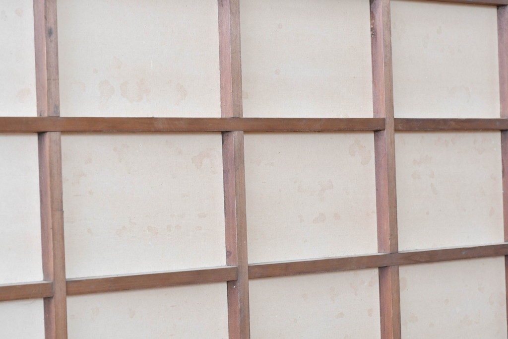 アンティーク建具　明治から大正期　素朴な格子が味わい深い障子蔵戸1枚　(R-087467)