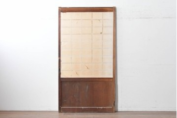 アンティーク建具　明治から大正期　素朴な格子が味わい深い障子蔵戸1枚　(R-087467)