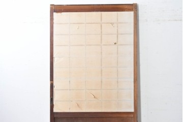 アンティーク建具　明治から大正期　素朴な格子が味わい深い障子蔵戸1枚　(R-087467)