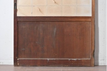 アンティーク建具　明治から大正期　素朴な格子が味わい深い障子蔵戸1枚　(R-087467)